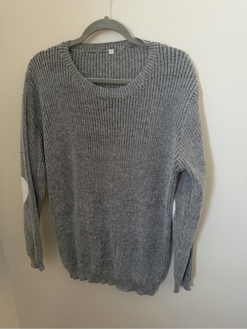 Gray Heart Elbow-Patch Knit Sweater - Women's - Picture 2 of 5